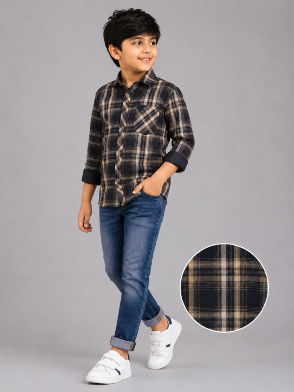 Boys' Classic Plaid Long-Sleeve Button-Down Shirt - Image 2