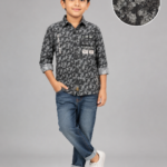 Boys' Premium Patterned Graphic Casual Shirt