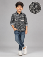 Boys' Premium Patterned Graphic Casual Shirt