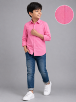 Boys Vibrant Pink Long-Sleeve Cotton Shirt - Image 2