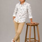 Boys' Modern Abstract Print Button-Down Shirt