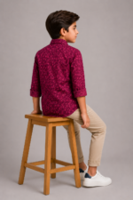 Boys' Berry Burst Printed Long Sleeve Button-Up Shirt - Image 2