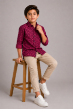 Boys' Berry Burst Printed Long Sleeve Button-Up Shirt - Image 4