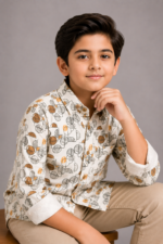 Boys' Urban Abstract Geometric Print Button-Down Shirt - Image 3