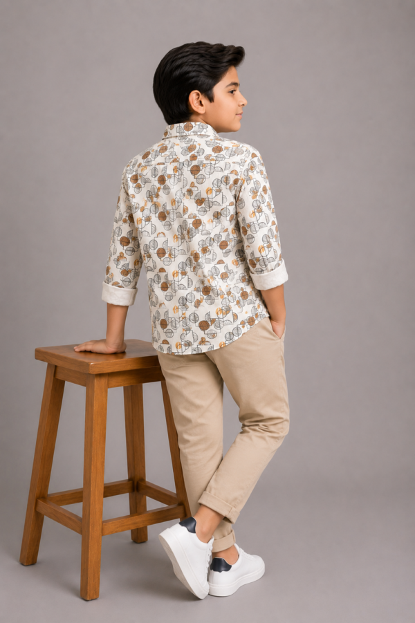 Boys' Urban Abstract Geometric Print Button-Down Shirt - Image 4