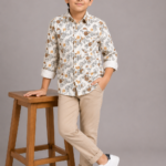 Boys' Urban Abstract Geometric Print Button-Down Shirt