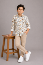 Boys' Urban Abstract Geometric Print Button-Down Shirt