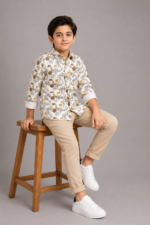 Boys' Urban Abstract Geometric Print Button-Down Shirt - Image 2