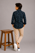 Boys' Modern Abstract Print Button-Up Shirt - Image 2