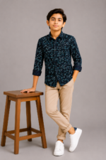 Boys' Modern Abstract Print Button-Up Shirt - Image 4