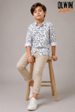 Olwin Kidz Boys Leaf Print Button-Down Shirt