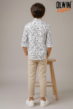 Olwin Kidz Boys Leaf Print Button-Down Shirt - Image 2