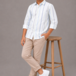 Boys' Fresh Striped Button-Down Shirt