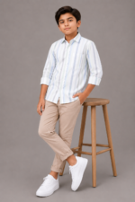 Boys' Fresh Striped Button-Down Shirt