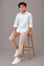 Boys' Fresh Striped Button-Down Shirt - Image 3