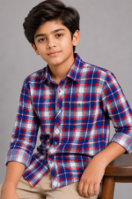 Boy's Classic Plaid Button-Up Shirt & Khaki Chinos Set - Image 2