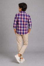 Boy's Classic Plaid Button-Up Shirt & Khaki Chinos Set - Image 4