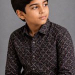 Boys' Premium Geometric Print Button-Down Shirt