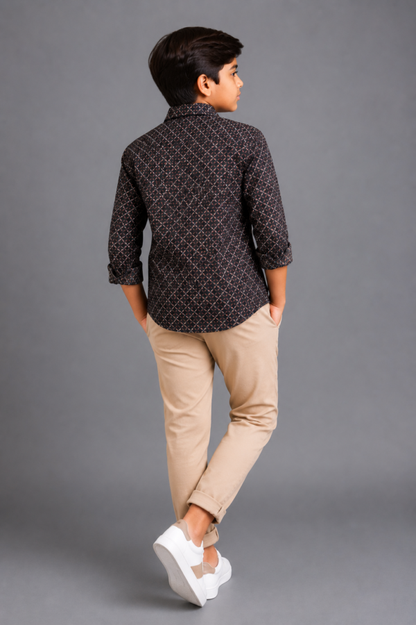 Boys' Premium Geometric Print Button-Down Shirt - Image 3
