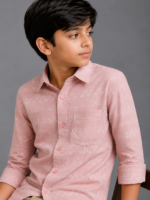 Boys' Modern Pink Patterned Casual Shirt - Image 3