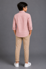 Boys' Modern Pink Patterned Casual Shirt - Image 2
