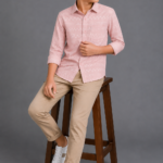 Boys' Modern Pink Patterned Casual Shirt