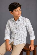 Boys' Geometric Aztec Print Cotton Casual Shirt - Image 3