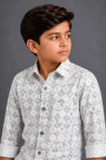 Boys' Geometric Aztec Print Cotton Casual Shirt