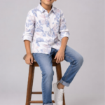 Boys' Floral Print Cotton Casual Shirt
