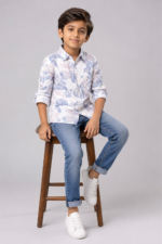 Boys' Floral Print Cotton Casual Shirt