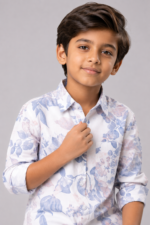 Boys' Floral Print Cotton Casual Shirt - Image 3