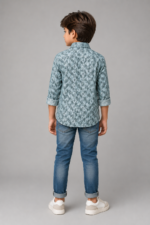 Boys' Geometric Diamond Print Casual Shirt - Image 2