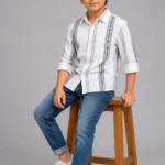 Modern Striped Casual & Smart Boys' Button-Down Shirt