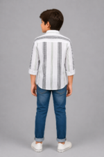 Modern Striped Casual & Smart Boys' Button-Down Shirt - Image 3