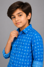 Boys' Stellar Blue Patterned Long-Sleeve Casual Shirt - Image 2