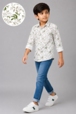 Boys' Nature Trail Leaf Print Casual Button-Down Shirt