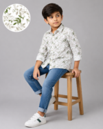 Boys' Nature Trail Leaf Print Casual Button-Down Shirt - Image 2