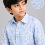 Boys' Arctic Bloom Print Long Sleeve Button-Up Shirt