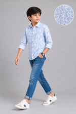 Boys' Arctic Bloom Print Long Sleeve Button-Up Shirt - Image 4