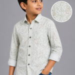 Boys' Sage Geo Leaf Print Button-Down Shirt
