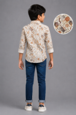 Boys' Modern Geometric Print Long Sleeve Casual Shirt - Image 4
