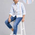 Boy's Multi-Color Pastel Striped Full Sleeve Casual Shirt