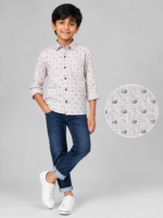 Boys' Modern Geometric Print Casual Button-Up Shirt - Image 2