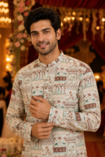 Heritage Print Designer Cotton Kurta for Men