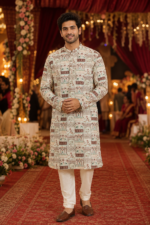 Heritage Print Designer Cotton Kurta for Men - Image 3