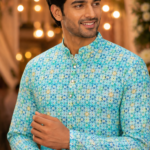 Cerulean Bloom Ethnic Kurta for Men