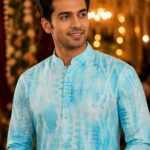 Serene Sky Blue Printed Ethnic Men's Kurta