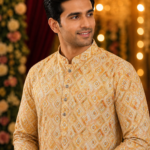 Sun-Kissed Geometric Print Cotton Kurta for Men