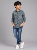 Boys Urban Graphic Print Button-Down Shirt - Image 4