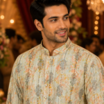 Elegant Floral Print Ethnic Kurta for Men